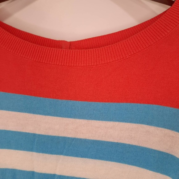 Talbots| Blue & Coral Lightweight Button Sweater Size L - Picture 3 of 6